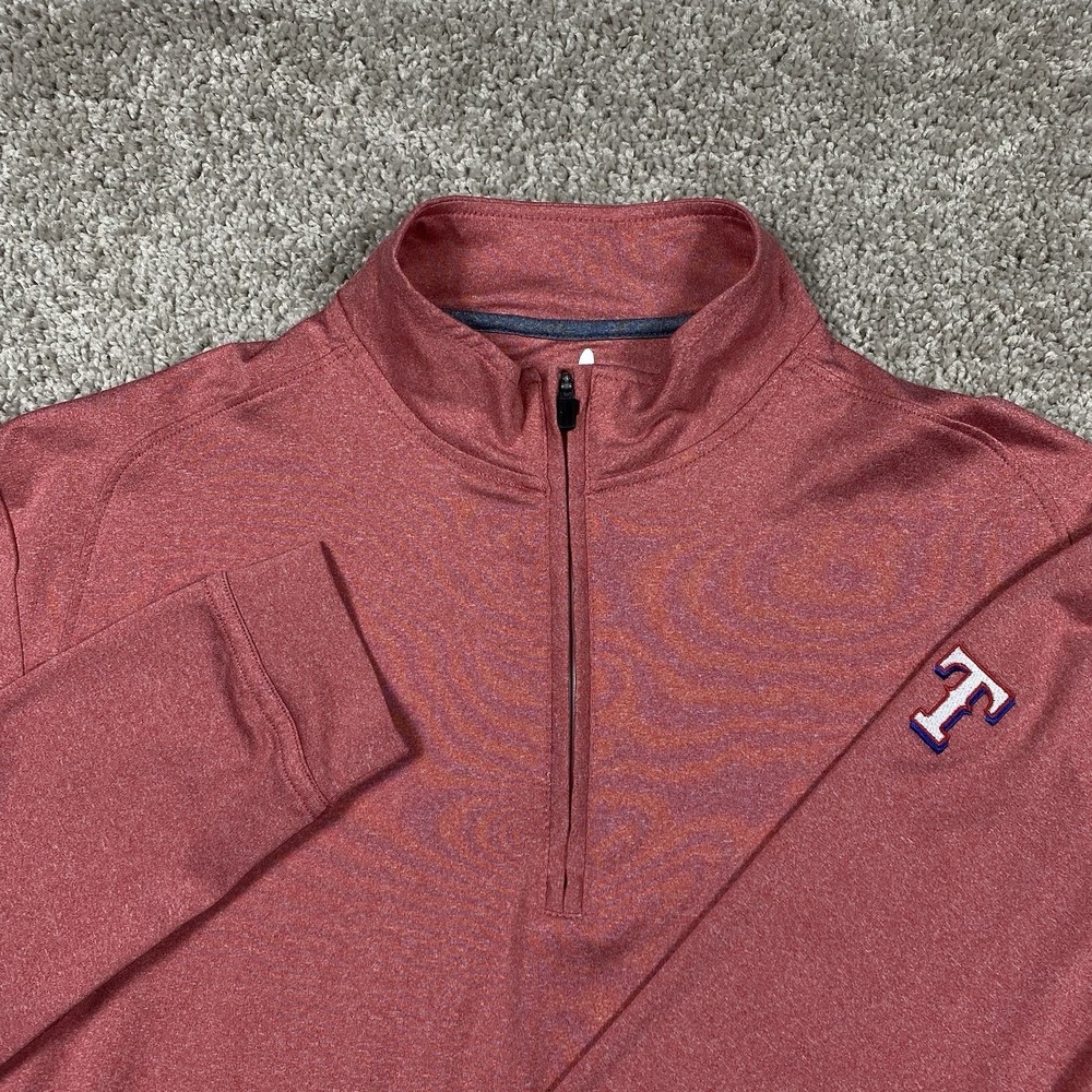 Johnnie-O‎ Shirt Mens Small Texas Rangers Quarter Zip Red Prep-Formance Brooks